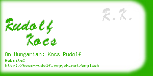 rudolf kocs business card